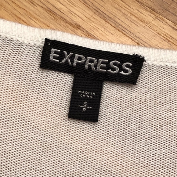 EXPRESS White Classy Rhinestone Long Top - Picture 6 of 7